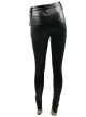 Steampunk Style Black Cross Rivet High Waist Women's Leather Trousers