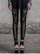 Steampunk Black Lace Lace-up Slim Trousers