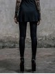 Steampunk Black Lace Lace-up Slim Trousers