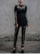 Steampunk Black Lace Lace-up Slim Trousers