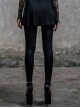 Steampunk Black Lace Lace-up Slim Trousers
