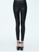Steampunk Black PU Leather Slim Long Trousers