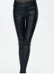 Steampunk Black PU Leather Slim Long Trousers