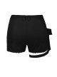 Punk Black Oblique Zipper Irregular Shorts With Side Bag