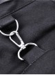 Punk Black Oblique Zipper Irregular Shorts With Side Bag