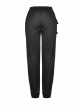Punk Irregular Hollow Out Thigh Black Casual Trousers