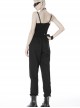 Punk Irregular Hollow Out Thigh Black Casual Trousers