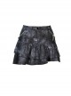 Punk Pins Chain Tie-dye Black Short Skirt