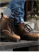 Steampunk Brown Retro Crack Leather Men's Martin Boots