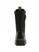 Punk Black Zipper High-top Thick Sole Women's Round-toe Middle Barrel Boots