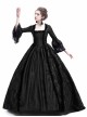 Gothic Victorian Black Square-neck Masked Ball Dress