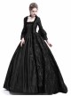 Gothic Victorian Black Square-neck Masked Ball Dress