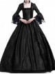 Gothic Victorian Black Square-neck Masked Ball Dress