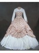 Victorian White and Floral Pattern Classic Rococo Dress