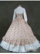 Victorian White and Floral Pattern Classic Rococo Dress