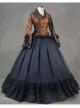 Vintage Romantic Gothic Long Trumpet Sleeves Victorian Dress