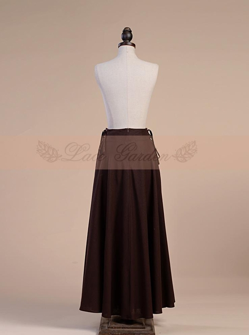 Victorian Palace Style Retro Gothic Cotton And Linen High Waist Big Hem Skirt