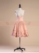 Victorian Palace Style Retro High Waist Fish-bone Embroidery Big Hem Skirt