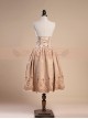 Victorian Palace Style Retro High Waist Fish-bone Embroidery Big Hem Skirt