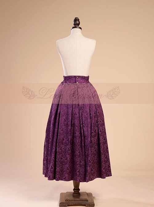 Victorian Retro Jacquard High Waist Big Hem Skirt