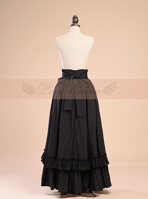 Victorian Retro Slim Fit Flounced Long Style Super Big Hem Skirt