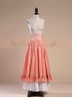 Victorian Retro Slim Fit Flounced Long Style Super Big Hem Skirt