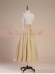 Victoria Palace Style Retro High Girdle Beige Big Hem Skirt