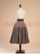 Victorian Palace Style Retro High Girdle Buttons Brown Big Hem Skirt