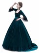Blue Velvet Marie Antoinette Queen Theatrical Ball Dress
