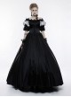 Victorian Palace Style Retro Black Long Ball Dress