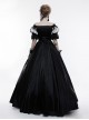Victorian Palace Style Retro Black Long Ball Dress