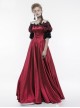 Victorian Palace Style Retro Red Long Ball Dress
