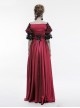 Victorian Palace Style Retro Red Long Ball Dress