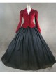 Victorian Gothic Red Jacket Black Dress Winter Costume