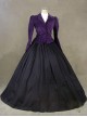 Victorian Gothic Purple Jacket Black Dress Winter Costume