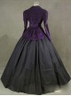 Victorian Gothic Purple Jacket Black Dress Winter Costume