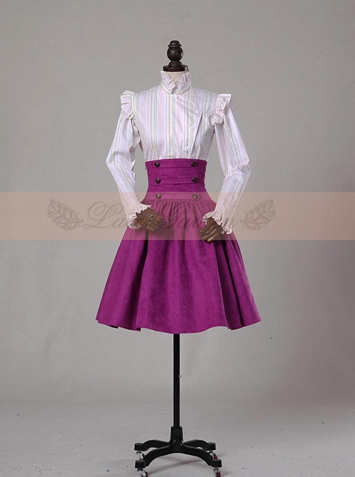 Palace Style Retro Victorian High Girdle Big Hem Skirt