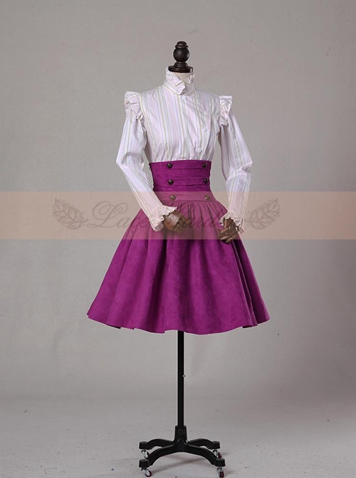 Palace Style Retro Victorian High Girdle Big Hem Skirt