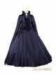 Black Long Sleeves Gothic Victorian Dress with Lace Cape