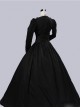Gothic Victorian Queen Victoria Day Black Cotton Dress