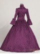 Victorian Marie Antoinette Purple Trumpet Sleeves Masked Ball Dress