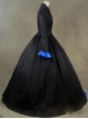 Victorian Gothic Black and Blue Long Sleeves Dress