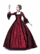 Gothic Red Satin Black Lace Masquerade Costume Victorian Dress