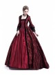 Gothic Red Satin Black Lace Masquerade Costume Victorian Dress