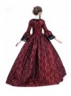 Gothic Red Satin Black Lace Masquerade Costume Victorian Dress