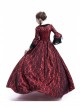 Gothic Red Satin Black Lace Masquerade Costume Victorian Dress