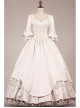 Retro Rice White Lace Embroidery Victorian Wedding Dress