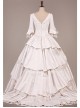 Retro Rice White Lace Embroidery Victorian Wedding Dress