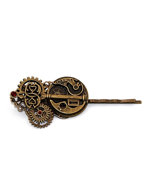 Steampunk Retro Watch Core Gear Key-shaped Hairpin