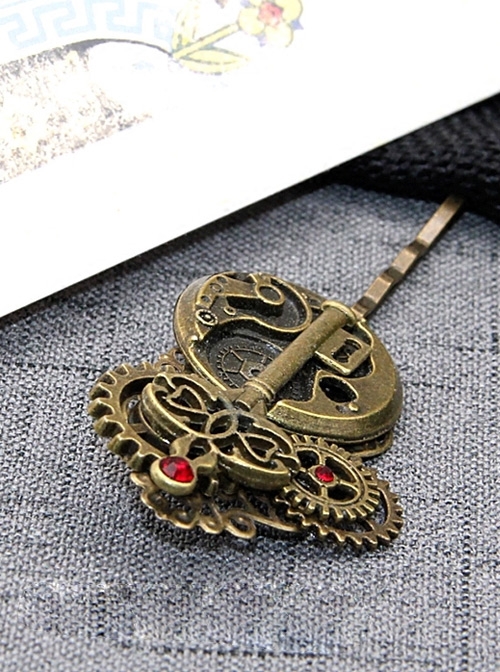 Steampunk Retro Watch Core Gear Key-shaped Hairpin